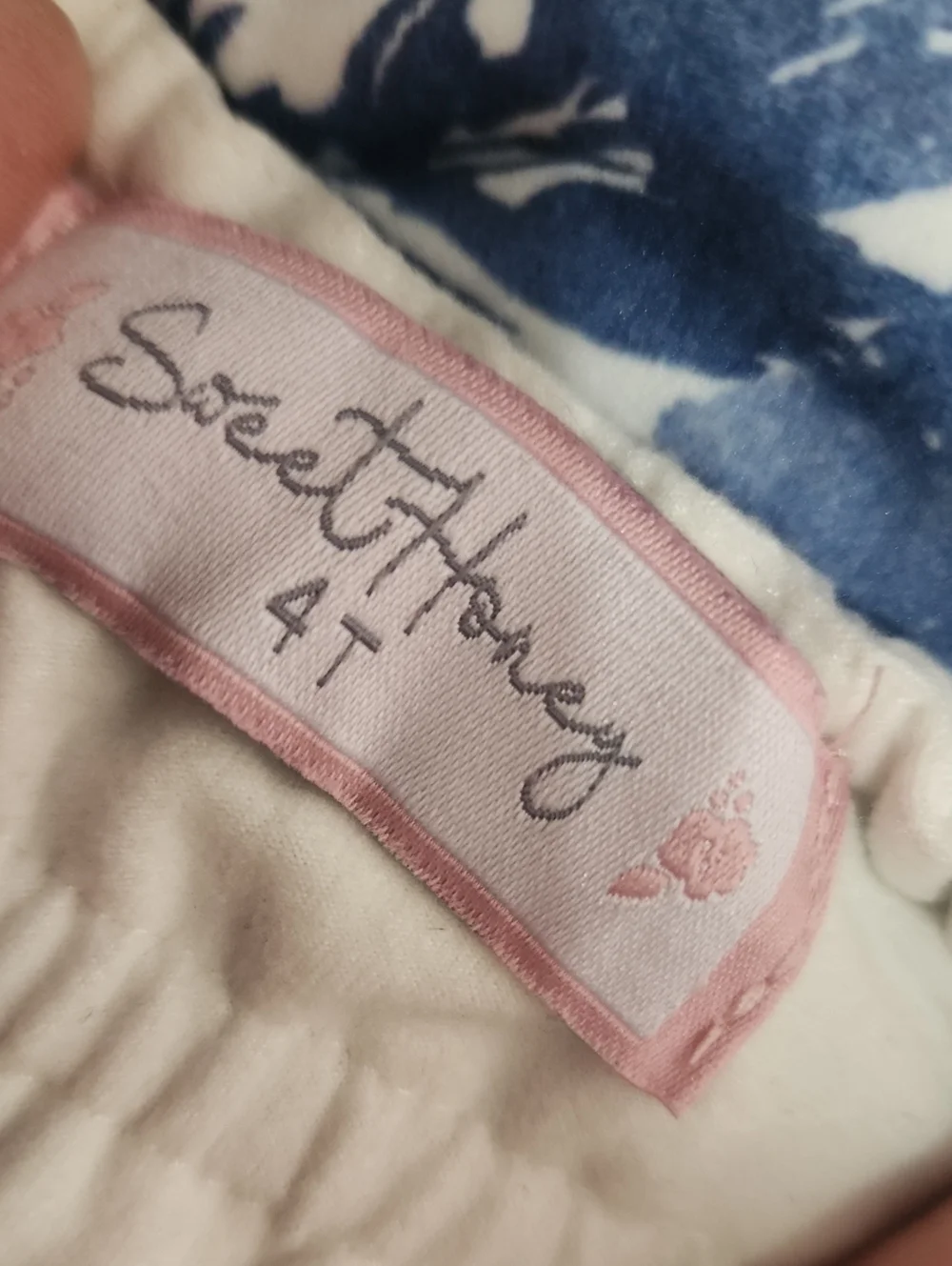 Blue Floral Maxi Dress with Pink Rose Bodice - Girls Size 4 - Brand: Sweet Honey